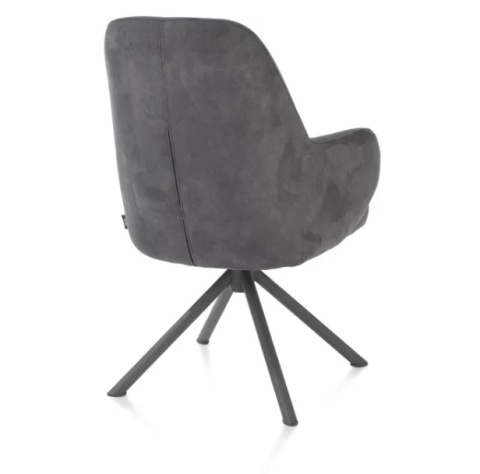 [na zamówienie] Fotel obrotowy Melle, mikrofibra Calabria - Antracyt/ podstawa metalowa