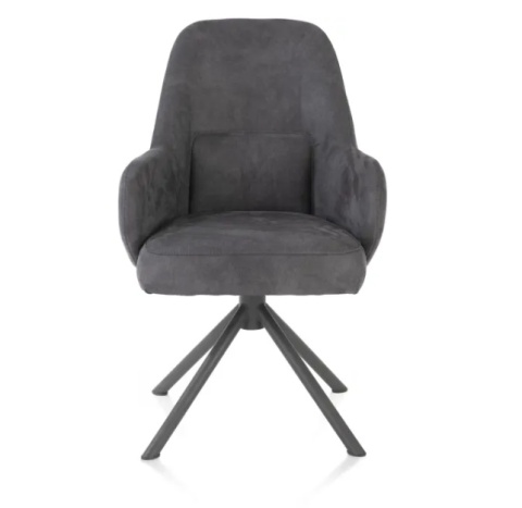 [na zamówienie] Fotel obrotowy Melle, mikrofibra Calabria - Antracyt/ podstawa metalowa