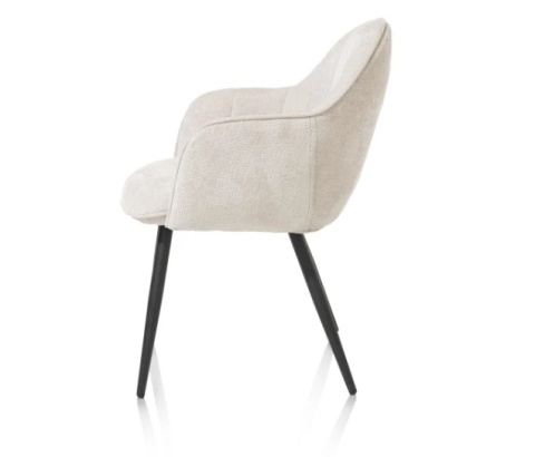 [na zamówienie] Nowoczesne krzesło z podłokietnikami Aron Happy@Home, tkanina Vulcano, kolor kremowy