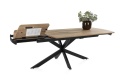 Stół industrialny rozkładany ASPEN 170-230 cm, blat lity dąb, noga pająk