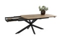 Stół industrialny rozkładany ASPEN 170-230 cm, blat lity dąb, noga pająk