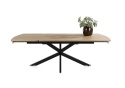Stół industrialny rozkładany ASPEN 170-230 cm, blat lity dąb, noga pająk