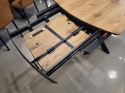 Stół industrialny rozkładany ASPEN 170-230 cm, blat lity dąb, noga pająk