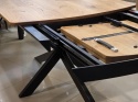 Stół industrialny rozkładany ASPEN 170-230 cm, blat lity dąb, noga pająk