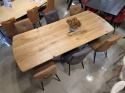 Stół industrialny rozkładany ASPEN 170-230 cm, blat lity dąb, noga pająk