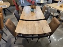 Stół industrialny rozkładany ASPEN 170-230 cm, blat lity dąb, noga pająk