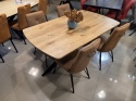 Stół industrialny rozkładany ASPEN 170-230 cm, blat lity dąb, noga pająk