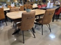 Stół industrialny rozkładany ASPEN 170-230 cm, blat lity dąb, noga pająk