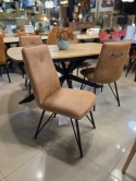 Stół industrialny rozkładany ASPEN 140-190 cm, blat lity dąb, noga pająk