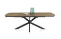Stół industrialny rozkładany ASPEN 140-190 cm, blat lity dąb, noga pająk