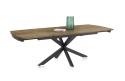 Stół industrialny rozkładany ASPEN 140-190 cm, blat lity dąb, noga pająk