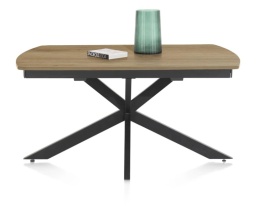 Stół industrialny rozkładany ASPEN 140-190 cm, blat lity dąb, noga pająk