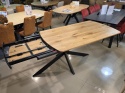 Stół industrialny rozkładany ASPEN 200-278 cm, blat lity dąb, noga pająk