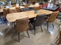 Stół industrialny rozkładany ASPEN 200-278 cm, blat lity dąb, noga pająk
