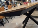 Stół industrialny rozkładany ASPEN 200-278 cm, blat lity dąb, noga pająk