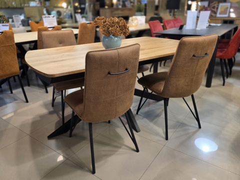 Stół industrialny rozkładany ASPEN 200-278 cm, blat lity dąb, noga pająk Stół industrialny rozkładany ASPEN 200-278 cm, blat lity dąb, noga pająk