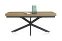 Stół industrialny rozkładany ASPEN 200-278 cm, blat lity dąb, noga pająk