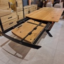 [K] Stół industrialny rozkładany ASPEN 200-278 cm, blat lity dąb, noga pająk