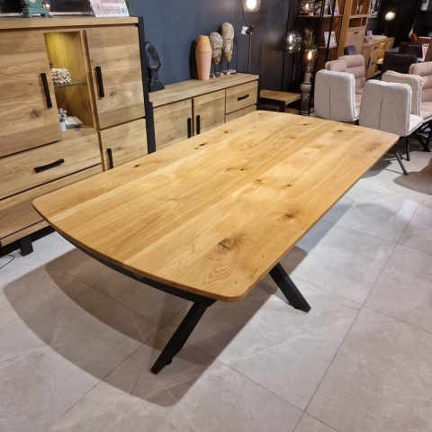 [K] Stół industrialny rozkładany ASPEN 200-278 cm, blat lity dąb, noga pająk