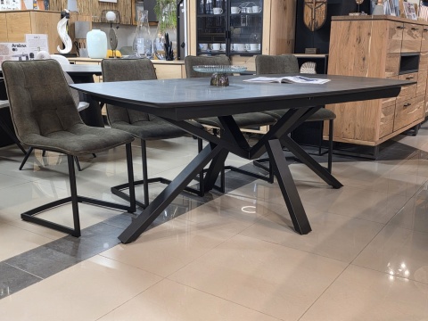 [R, od ręki] Stół rozkładany H&H Palace 190 + 60 x 110 cm antracyt centralna noga