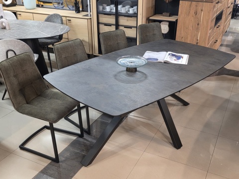 [R, od ręki] Stół rozkładany H&H Palace 190 + 60 x 110 cm antracyt centralna noga