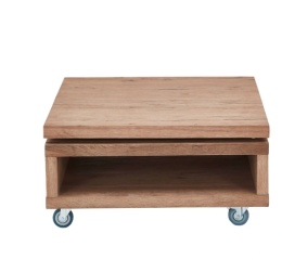 Stolik Kawowy Canova 80x80 Dębowy z Obrotowym Blatem