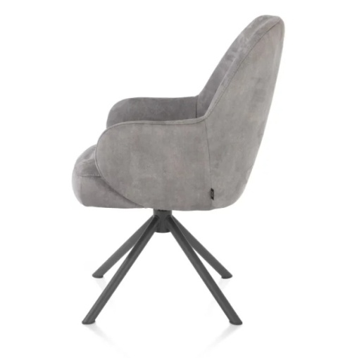 [na zamówienie] Fotel obrotowy Melle, mikrofibra Calabria - Charcoal/ podstawa metalowa