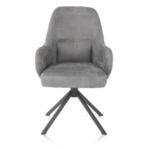 [na zamówienie] Fotel obrotowy Melle, mikrofibra Calabria - Charcoal/ podstawa metalowa