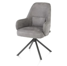 [na zamówienie] Fotel obrotowy Melle, mikrofibra Calabria - Charcoal/ podstawa metalowa