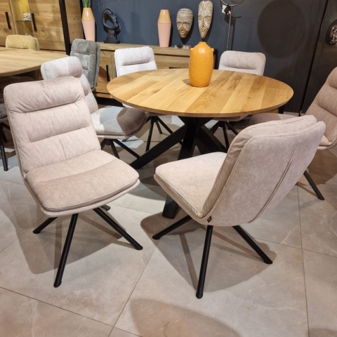 [K, od ręki] Krzesło obrotowe Mia z funkcją powrotu w personalizowanej tkaninie IVE (Welwet / Mikrofibra)