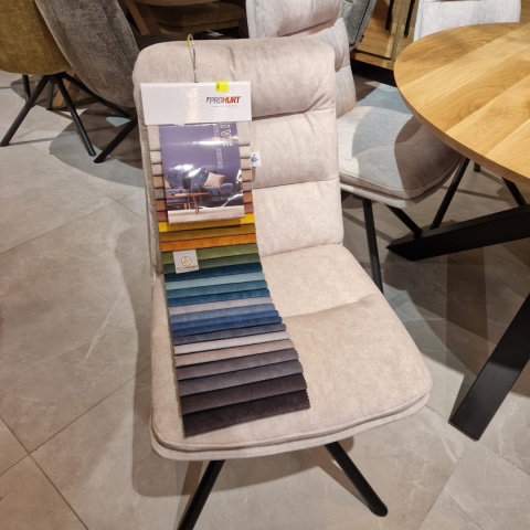 [K, od ręki] Krzesło obrotowe Mia z funkcją powrotu w personalizowanej tkaninie IVE (Welwet / Mikrofibra)