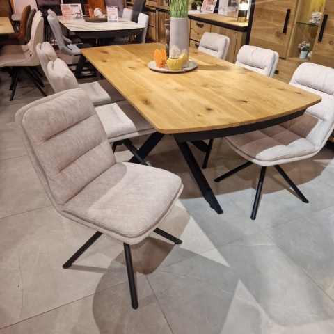 [K, od ręki] Krzesło obrotowe Mia z funkcją powrotu w personalizowanej tkaninie IVE (Welwet / Mikrofibra)