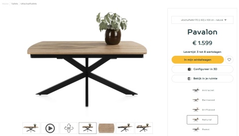 [K] Stół Henders& Hazel Pavalon 170+ 60 x 100 cm Natural