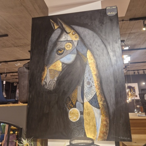 Obraz na sklejce "Arystokrata Nocy" 103x140 cm – unikatowe, ręcznie malowane dzieło S. Biedroń Obraz na sklejce "Arystokrata Nocy" 103x140 cm – unikatowe, ręcznie malowane dzieło S. Biedroń