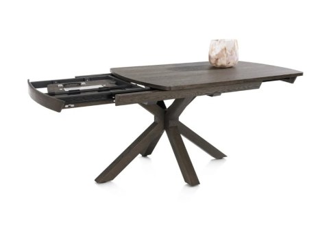 (R, od ręki) Stół rozkładany Henders & Hazel Nyon 140-190x100 cm, fornir dębowy, kolor Bazalt