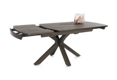 (R, od ręki) Stół rozkładany Henders & Hazel Nyon 140-190x100 cm, fornir dębowy, kolor Bazalt