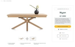 (M) Stół rozkładany NYON Henders& Hazel 200+80 x 100 cm, fornir dębowy, kolor Dune Oak/Dąb Wydmowy