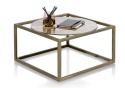 (R) Stolik Kawowy Glamour MONDELO CALACATTA GOLD 60x60 cm ze Złotą Podstawą