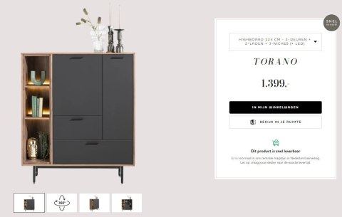 [R] Wysoka komoda Xooon Torano DEFEKT