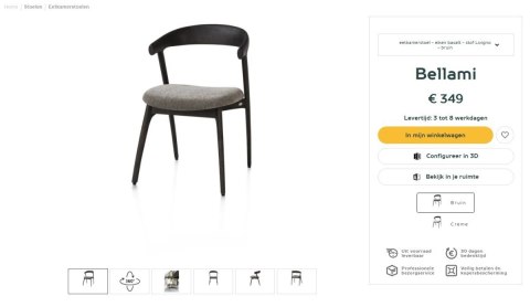 [na zamówienie] Krzesło do jadalni Henders& Hazel Bellami siedzisko z tkaniny szenilowej Livigno brązowa