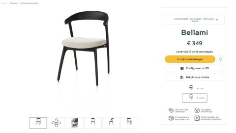 [na zamówienie] Krzesło do jadalni Henders& Hazel Bellami siedzisko z tkaniny szenilowej Livigno kremowa