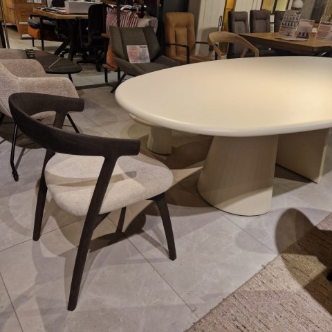 [na zamówienie] Krzesło do jadalni Henders& Hazel Bellami siedzisko z tkaniny szenilowej Livigno kremowa