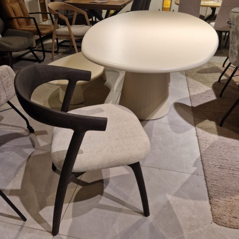 [na zamówienie] Krzesło do jadalni Henders& Hazel Bellami siedzisko z tkaniny szenilowej Livigno kremowa