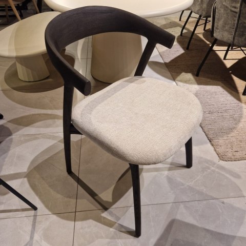 [na zamówienie] Krzesło do jadalni Henders& Hazel Bellami siedzisko z tkaniny szenilowej Livigno kremowa