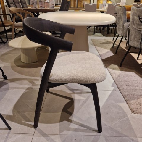 [na zamówienie] Krzesło do jadalni Henders& Hazel Bellami siedzisko z tkaniny szenilowej Livigno kremowa