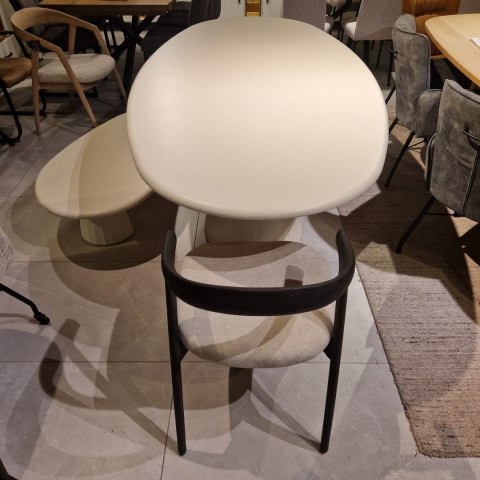 [na zamówienie] Krzesło do jadalni Henders& Hazel Bellami siedzisko z tkaniny szenilowej Livigno kremowa