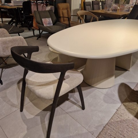 [na zamówienie] Krzesło do jadalni Henders& Hazel Bellami siedzisko z tkaniny szenilowej Livigno kremowa