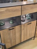Kredens/Witryna Niska Lugal 125 cm Habufa (Tramwood Smoke, 2-drzwiowa, przeszklona) Kredens/Witryna Niska Lugal 125 cm Habufa (Tramwood Smoke, 2-drzwiowa, przeszklona)
