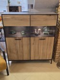 Kredens/Witryna Niska Lugal 125 cm Habufa (Tramwood Smoke, 2-drzwiowa, przeszklona) Kredens/Witryna Niska Lugal 125 cm Habufa (Tramwood Smoke, 2-drzwiowa, przeszklona)