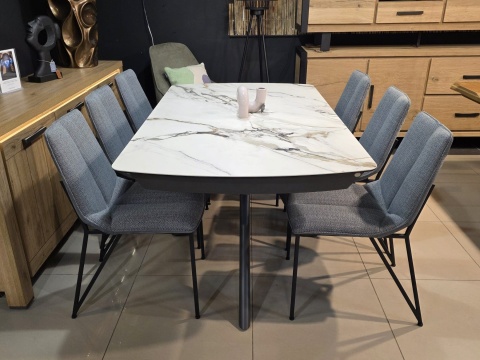 Krzesło do Jadalni YLVA, ergonomiczne, tapicerowane tkaniną Calabria/Toba Antracyt, Krzesło do Jadalni YLVA, ergonomiczne, tapicerowane tkaniną Calabria/Toba Antracyt,